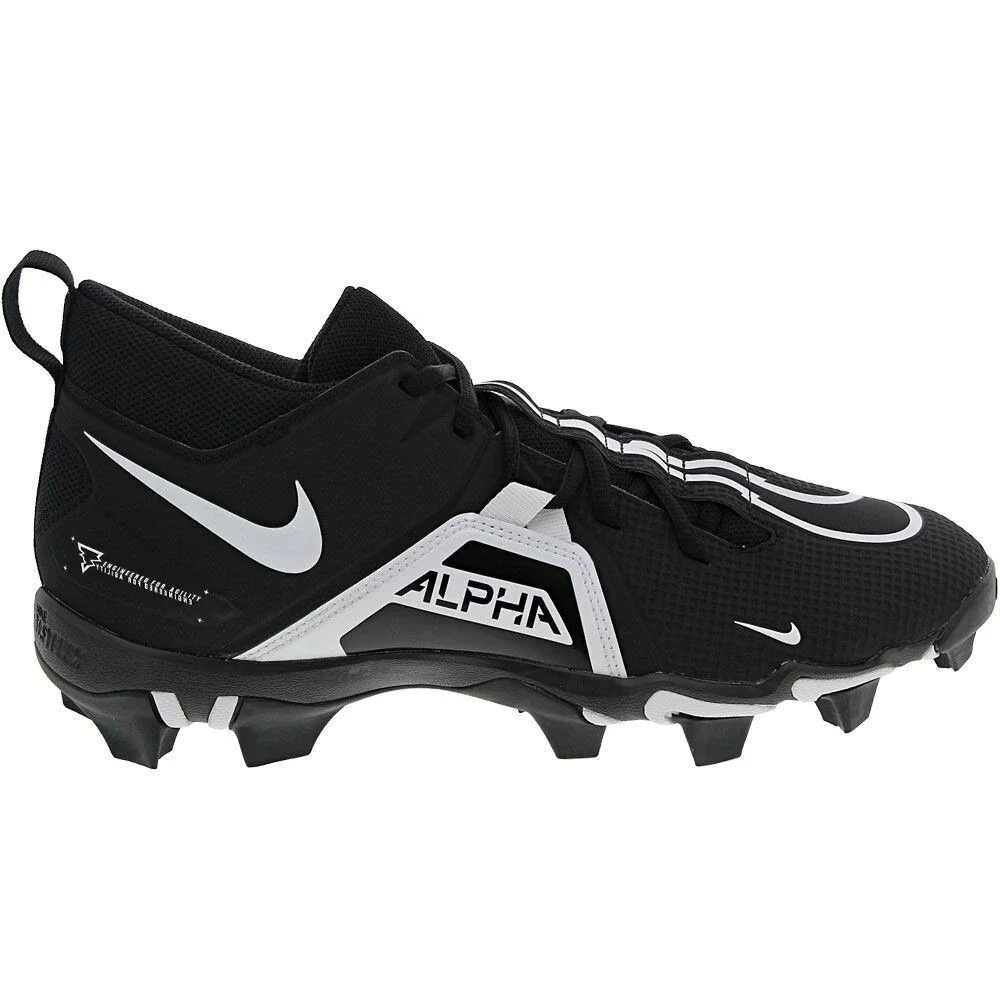 Nike Alpha Menace 3 Shark Football Cleats Mens 12.5 Black White New‎ Fastflex